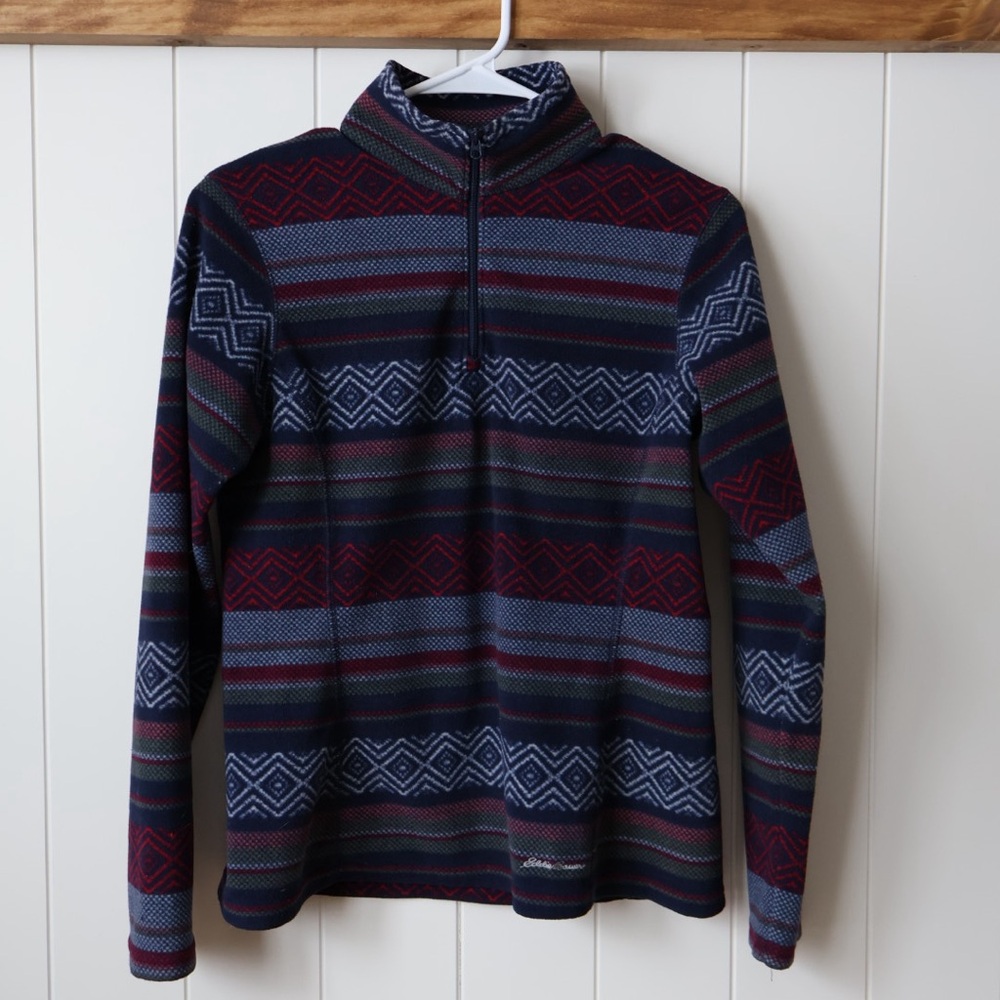 Eddie Bauer Women’s Granola Girl 1/4 Zip Fleece Sz XS Hiking Ski
